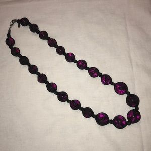 EXPRESS Purple beaded mesh necklace
